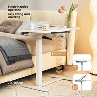 Table de chevet en métal avec plateau relevable pneumatique, petite table d'appoint pour canapé, hauteur réglable librement, bureau d'étude à domicile