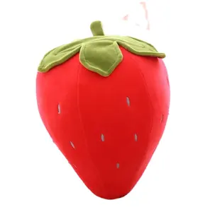 CE/ASTM OEM批发卡通毛绒草莓坐垫玩具定制毛绒蔬菜农场装饰2024趋势玩具