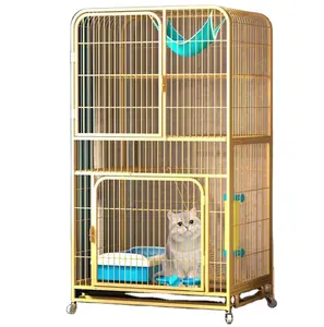 Grote 3-Tier 42.9in Hoogte Kitten Huis Meubelen Metalen Draad Kleine Dierenkooi Huisdier Behuizing W/3 Voordeuren 2 Ladders