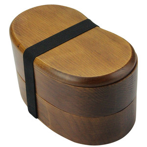 Eco-Friendly <span class=keywords><strong>2</strong></span> strati di Legno Giapponesi Bento Riutilizzabile Biodegradabile Lunch <span class=keywords><strong>Box</strong></span> con Scomparti - Product Image 4