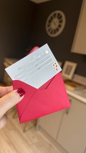 Bons cadeaux de Noël en feuille d'or Mini carte de vœux avec enveloppes pour la beauté et l'esthétique Cartes d'anniversaire de remerciement - Product Image 4