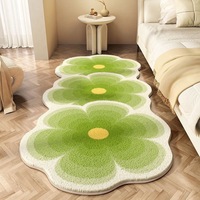 Blumen förmige 10mm Imitation Kaschmir Teppich schmutz abweisend leicht zu reinigen kühlende Fuß matte für zu Hause Wohnzimmer Schlafzimmer Bett