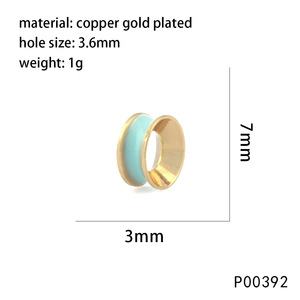 Nouvelles perles en émail de cuivre à effet goutte d'huile, rondes, à grand trou, en forme de baril, pour la fabrication de bijoux DIY (bracelets, colliers) - Product Image 3