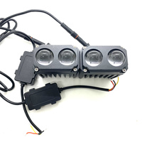 Phare de travail LED pour moto, 60W, jaune et blanc, double couleur, 6000K, phare antibrouillard
