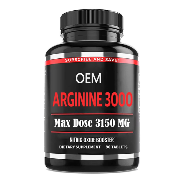 Private Label Vegan Nitric Oxide Booster & Endurance Performance Pills Supplement Amino Acid L-Arginine Tablets
