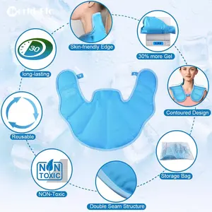 Neck Upper Back Hot Cold Packs Neck Ice Pack Wrap with Soft Plush Lining Reusable Gel Cold Compress Ice Pack