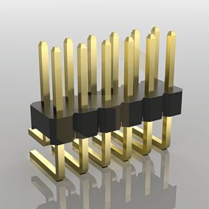 Connecteur de broches mâle à angle <span class=keywords><strong>droit</strong></span> 90 degrés, double rangée, pas de 2,54 mm, PZ254-2-06-W-2.5 - Product Image 2