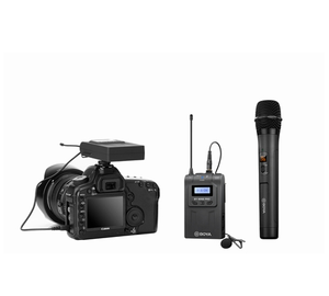 Microphone sans fil professionnel UHF 4 canaux Wm8 Pro K2 K3 <span class=keywords><strong>K4</strong></span> pour appareil photo reflex numérique, mixeur et diffusion en direct - Product Image 6