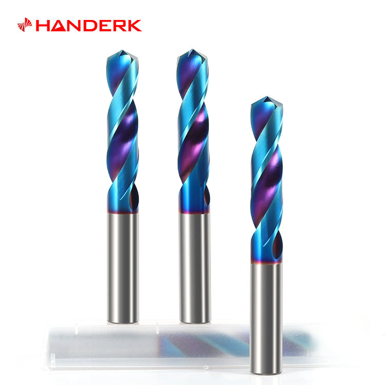 HANDERK Hrc65 Metal Drill Bits 2 Flute Tungsten Twist Carbide Drill Bit ...