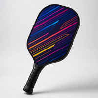 Raquette de pickleball Lingjun style cyberpunk 16 mm en fibre de carbone T700 surface brute Pro, norme USAPA, logo personnalisé, vente en gros