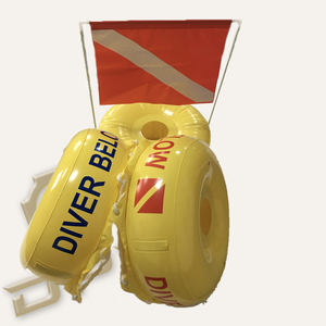 Flotador de señal inflable "Buzo por debajo" de buceo libre de PVC resistente de la marca DPR con bandera - Product Image 2