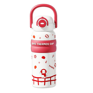 Cute Thermos Cup 316 Stainless Steel Insulated Water <b>Bottle</b> For Students School Use With Straw Portable Design - Product Image 5