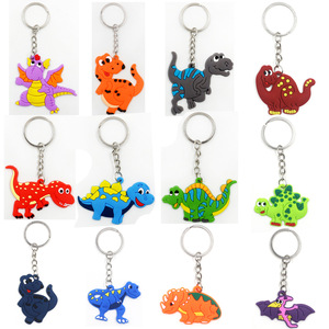 12 estilos de llaveros Super lindo epoxi PVC colgantes regalos de fiesta accesorios de dinosaurio de dibujos animados - Product Image 1