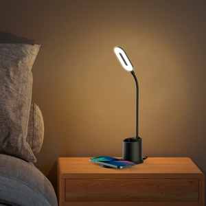 HiTao 3-in-1 LED Desk <b>Lamp</b> with Pen Holder & 15W Fast Wireless Charger, 3-Level Dimmable Touch Control <b>Table</b> <b>Lamp</b> for Office - Product Image 4