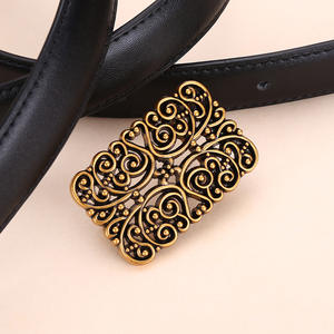 حزام جلد البقر بتصميم جديد للنساء بتصميم كلاسيكي من سبيكة ميلارد ، ملحق زخرفي متعدد الاستخدامات ، حزام كاجوال راقي - Product Image 1