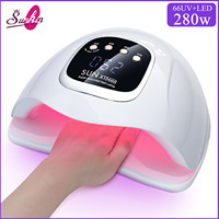 Lampe à ongles UV LED haute puissance SUN X15 MAX 280W, séchage rapide automatique, sécheuse à ongles professionnelle avec logo pour salon et usage domestique