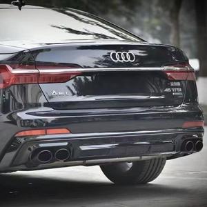 Nouveau 19-25 <span class=keywords><strong>Audi</strong></span> C8 A6 Modifié S6 Kit de Rétrofit/Amélioration Adaptation Universelle Lame Arrière Quatre Sorties d'Échappement à Visser Pare-chocs Noir - Product Image 2