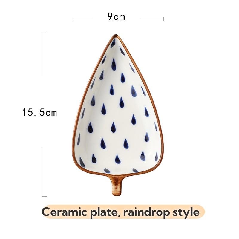 Plaque Feuille-Style goutte de pluie