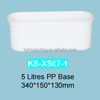 Conteneur à crème glacée rectangulaire durable de 4 L/5 L en matériaux recyclés PP, épaisseur 0,6 mm, avec couvercle, pour usage industriel alimentaire, marque KESHENG