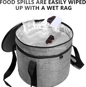 กล่องใส่เค้กทรงกลมพร้อมฝาปิดและหูหิ้ว กระเป๋าเก็บความร้อนสำหรับขนส่งเค้ก คัพเค้ก และพาย เพื่อการขนส่งที่ปลอดภัย - Product Image 5