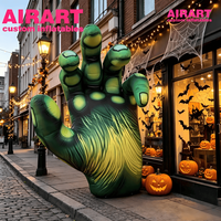 Modèle de main gonflable géante Hulk, main gonflable de monstre vert sur mesure pour événement d'Halloween, exposition en extérieur dans un centre commercial