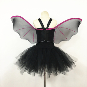 Ensemble de costume de chauve-souris d'Halloween pour enfants filles, robe tutu gothique avec bandeau ailes de chauve-souris, kit déguisement fantaisie pour la fête des trucs et des fripes - Product Image 5