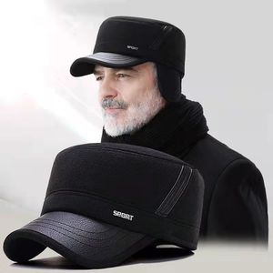 Sport <b>Flat</b> Cap Warm Windproof Winter <b>Hat</b> For Men Adult Sports Caps Keep Warm Polyester Fabric - Product Image 4