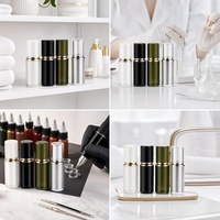 Flacon pompe sans air en PET de 15 ml pour crème pour les yeux et crème pour le visage, conteneur cosmétique rechargeable, impression par transfert thermique