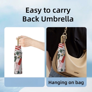 Paraguas con Mango Dorado, Personalizable OEM, Protección UV, Reforzado, Doble Uso para Sol y Lluvia, Portátil, Plegable - Product Image 6