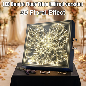 Panneau de piste de danse LED portable 50x50cm à effet étoile 3D pour mariage, en verre trempé, Plug & Play pour fêtes, événements, DJ, <span class=keywords><strong>disco</strong></span> - Product Image 2