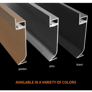 Perfil de <span class=keywords><strong>Aluminio</strong></span> Extruido con Ranura en T 6063, Tempera T5, Anodizado, Perfil de Rodapié, Alto CRI 90, Iluminación LED de 5 mm, Montaje en Superficie - Product Image 1
