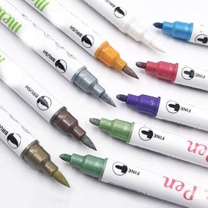 Juego de Marcadores de Contorno de 24 Colores, Rotulador Metálico de Doble Cara, Logotipo Personalizado, Tinta Permanente, Puntas de 1 mm/3 mm para Vidrio y Papel - Product Image 3