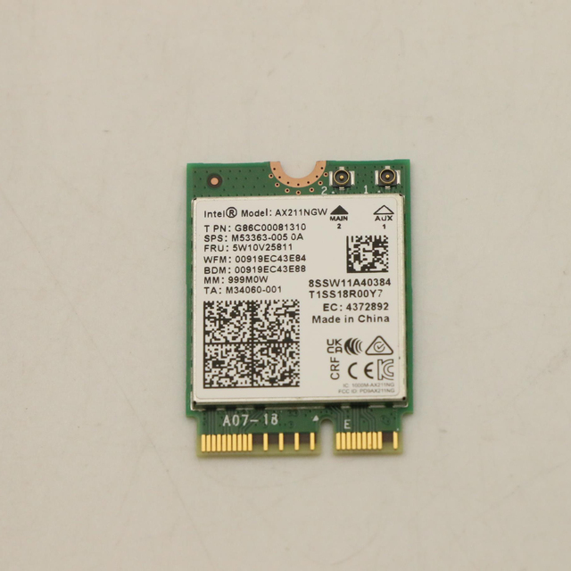 AX211NGW M.2 Key E 2230 WiFi 6E Wireless Card 5400Mbps Tri-Band 2.4G/5G/6G 802.11ax  CNVio2 Network Adapter for Laptop