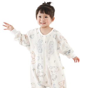 <span class=keywords><strong>Gigoteuse</strong></span> Bébé Unisexe Printemps-<span class=keywords><strong>Été</strong></span> en Gaze de Coton Bambou Fine, Pyjama Une Pièce Anti-Bactérien Respirant Écologique avec Fermeture Éclair - Product Image 1