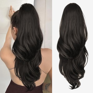 Extensiones de Cabello Sintético de Fibra de Alta Temperatura para <span class=keywords><strong>Mujer</strong></span>, Estilo Cruzado FX-HA19, Rizo Grande Natural, Cola de Caballo con Cordón, Peluca al por Mayor - Product Image 1