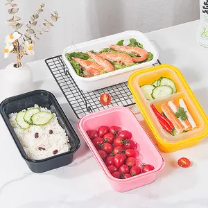 1100ml Microwave PP Meal Prep Container Bento Lunch Food Takeaway Box