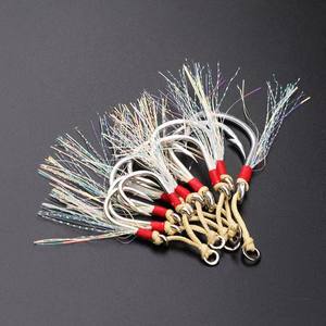 Hameçon double d'assistance pour jigging DIY, avec câble Keff Sj41, tailles 2/0 3/0 5/0 7/0 9/0 11/0, accessoires de pêche - Product Image 2