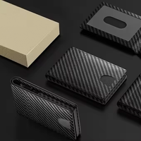 Portefeuille compact en métal anti-RFID, en cuir microfibre, avec fermeture à bouton, style bifold, fenêtre pour carte d'identité, fente pour espèces à accès rapide, minimaliste