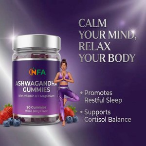 Factory Ashwagandha Gummies with Vitamin D Magnesium Supports Mood Balance Sugar-Free <b>Herbal</b> <b>Supplement</b> Gummies - Product Image 6