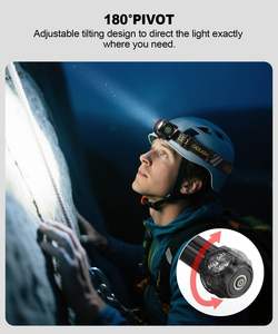 Spriak Lampe frontale <span class=keywords><strong>LED</strong></span> rechargeable Lumière rouge Inclinaison à 180 ° 7 modes Lampe de poche détachable <span class=keywords><strong>Bandeau</strong></span> pour adultes Casque lumineux Extérieur - Product Image 3