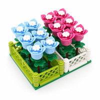 Blocs de construction de fleurs de tulipes MOC DIY, modèle de tulipes colorées, blocs de plantes à assembler créativement, décoration, cadeaux de vacances pour tous les âges