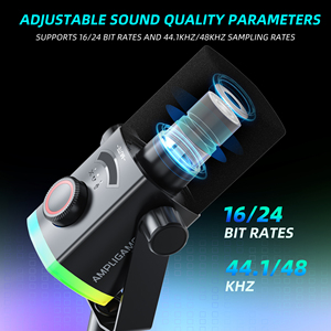 Microphone de Jeu RVB FIFINE AM8 PROT XLR/USB pour le Gaming, le Streaming en Direct et les Logiciels, Contrôle Programmable 3-en-1, Microphone de Podcast - Product Image 6