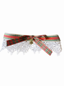 New Elegant Bow Lace-trimmed Snowflake Pendant Pet Necklace - Product Image 2