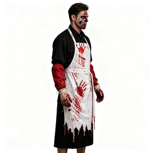 Costume da Macellaio Insanguinato per Uomo, Outfit per Festa di Halloween, Grembiule Strappato con Impronta di Sangue, Completo per Cosplay - Product Image 3