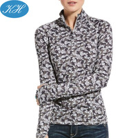 Vêtements d'équitation à Sublimation automatique, couche de Base imprimée de fleurs à manches longues