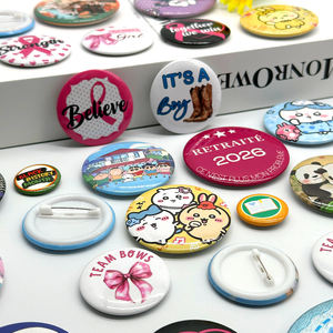 Cadeaux promotionnels, badge en étain rond avec logo personnalisé, badge de nom, badge en tôle personnalisé avec épingle - Product Image 1