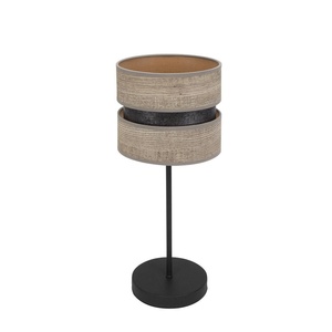 Lampada da Tavolo 1xE14, Nera e Legno Grigio, 43x18x18 cm, Ideale per Illuminazione e Decorazione di Ambienti. - Product Image 1