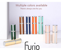 Pulvérisateur à pompe F902 en aluminium et cuir, atomiseur de parfum 5 ml, format voyage, cosmétique avec gravure pour huile essentielle