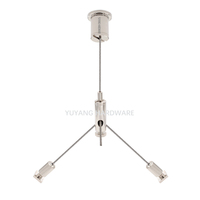 Kit de suspension de câble pour panneau LED Kit de câble métallique à longueur personnalisée Kit de câble suspendu en forme de Y Pince pour câble croisé