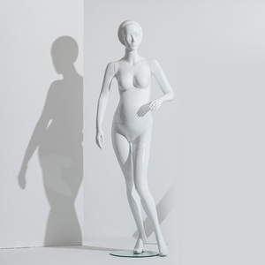 Maniquí femenino de fibra de vidrio de cuerpo completo blanco a la moda, maniquí sentado para embarazadas, soporte de ropa para mujeres, maniquí de maternidad - Product Image 3